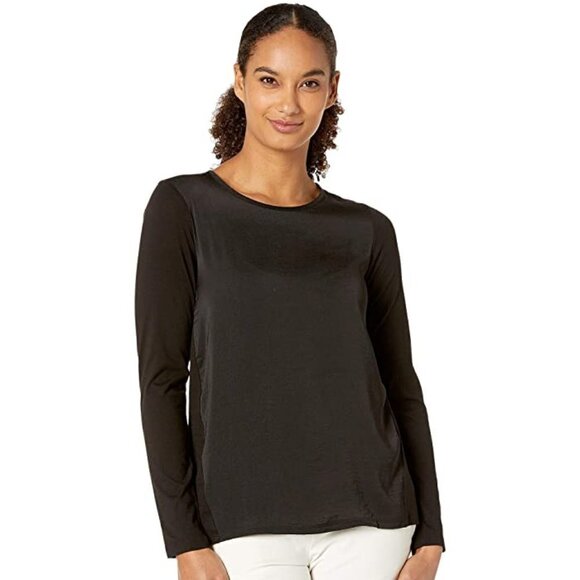 A138 Michael Kors Black Woven Combo Top - S - Picture 1 of 2